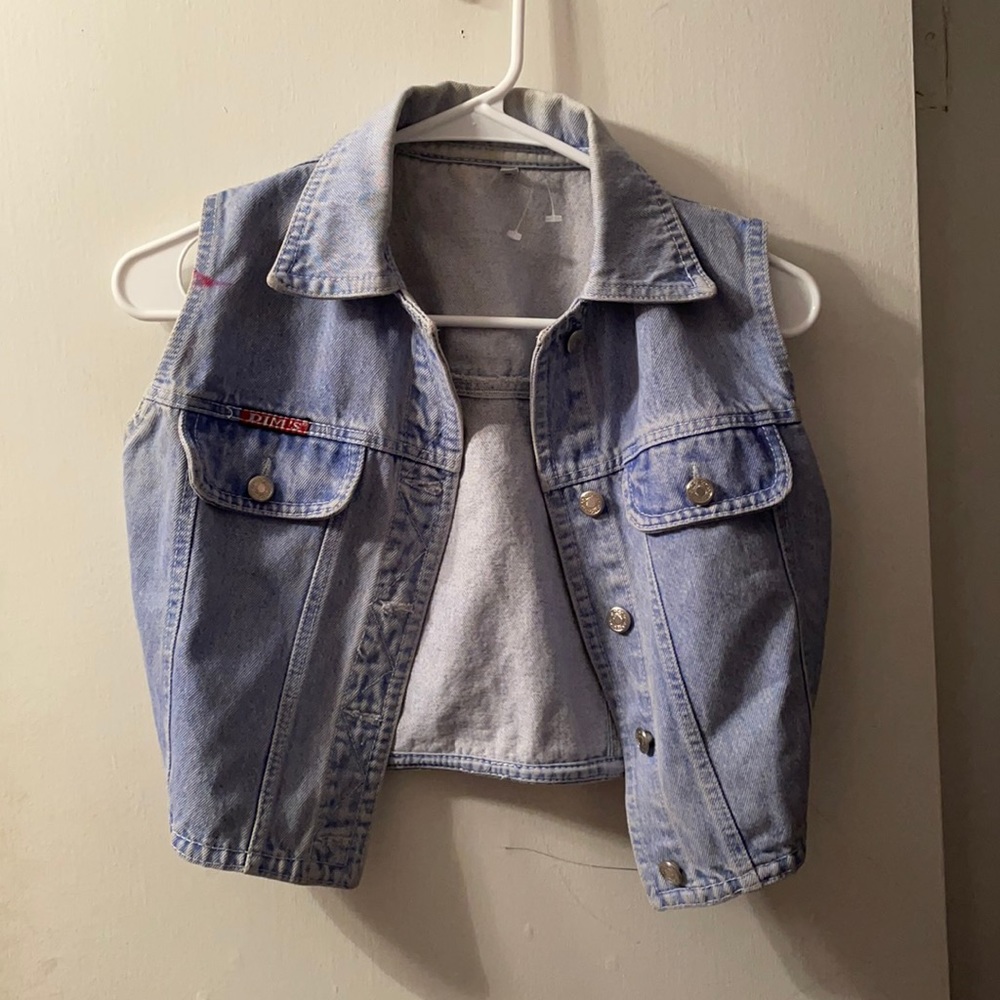 Vintage Dims Cropped Denim Vest